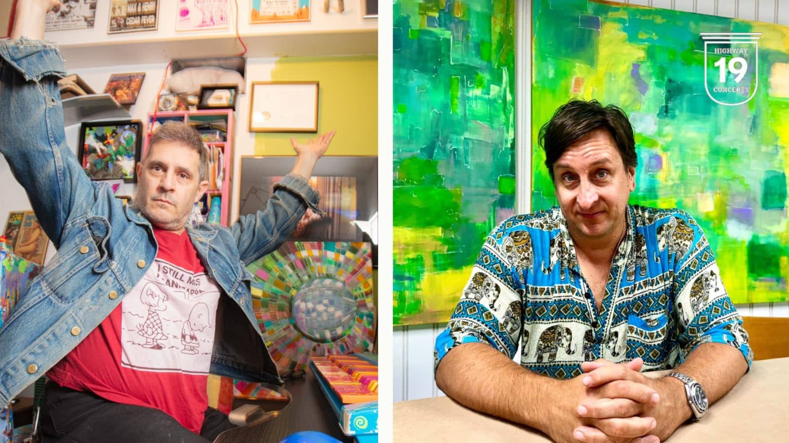 Photo of Bob Wiseman and Mike Boguski in Two Pianos No Rodeo