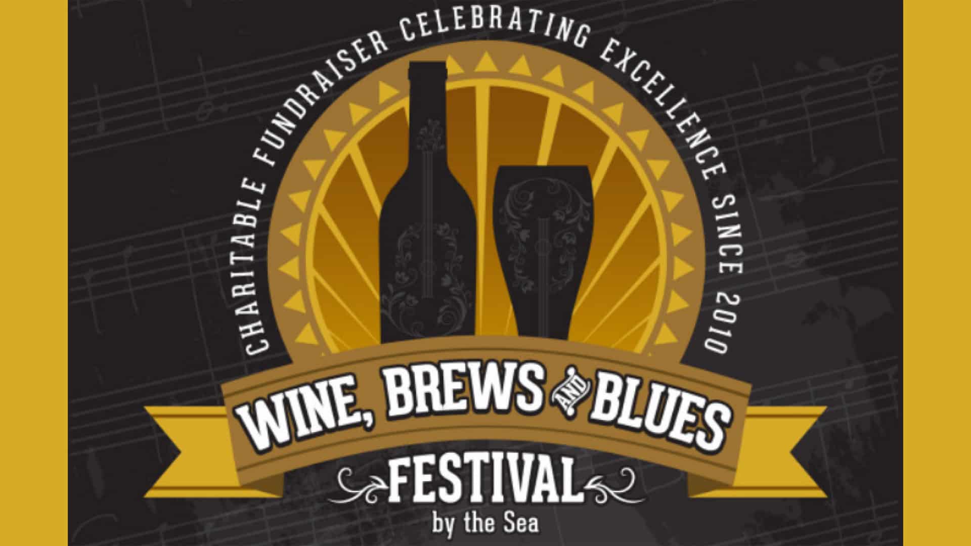 Logo for Wine, Brews, and Blues Festival by the Sea
